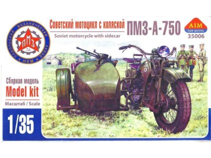 1/35 PMZ-A-750 Soviet motorcycle with sidecar