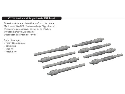 632210 Hurricane Mk.IIc gun barrels 1 32 Revell