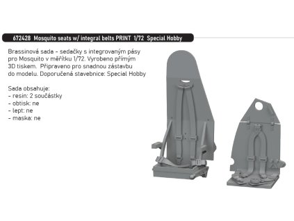 672428 Mosquito seats with integral belts PRINT 1 72 Special Hobby