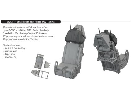 672431 F 35C ejection seat PRINT 1 72 Tamiya