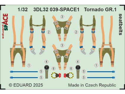3DL32039 SPACE REKL Tornado GR.1 seatbelts 1 32 rev0