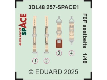 3DL48257 SPACE REKL F6F seatbelts 1 48 rev0