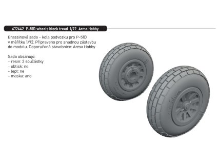 672442 P 51D wheels block tread 1 72 Arma Hobby