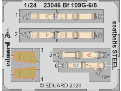 23046 REKL Bf109G6 5SeatbeltsSTEEL 1 24 Rev0