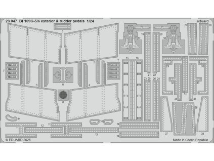 23047 REKL Bf 109G 5 6 exterior rudder pedals 1 24 Rev0