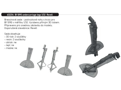 632214 Bf 109G undercarriage legs 1 32 Revell