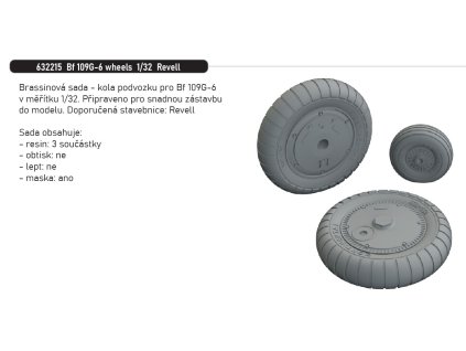 632215 Bf 109G 6 wheels 1 32 Revell