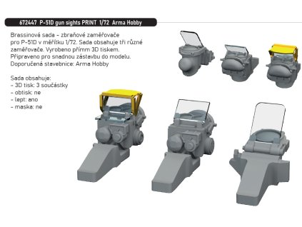 672447 P 51D gun sights PRINT 1 72 Arma Hobby