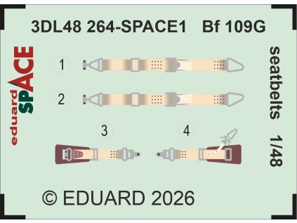 3DL48264 SPACE REKL Bf 109G seatbelts 1 48 rev0