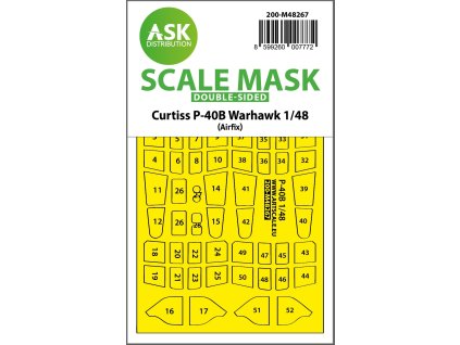 173193 1 48 curtiss p 40b warhawk double sided express fit mask for airfix