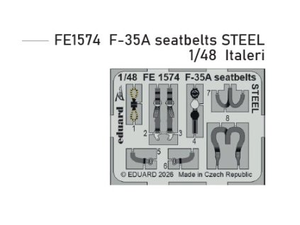 FE1574 F 35A seatbelts STEEL Italeri 1 48