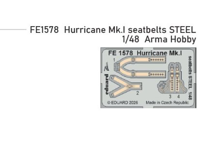 FE1578 Hurricane Mk.I seatbelts STEEL Arma Hobby 1 48