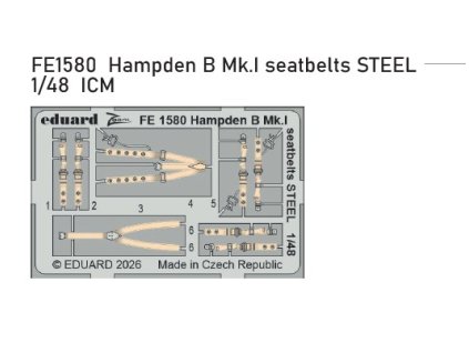 FE1580 Hampden B Mk.I seatbelts STEEL ICM 1 48