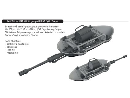 6481158 Hs 129B MK 101 gun pod PRINT 1 48 Takom