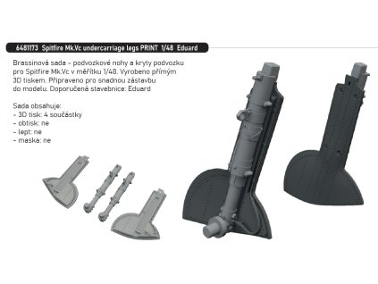 6481173 Spitfire Mk.Vc undercarriage legs PRINT 1 48 Eduard