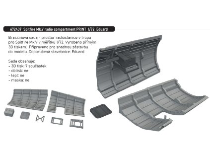 672437 Spitfire Mk.V radio compartment PRINT 1 72 Eduard
