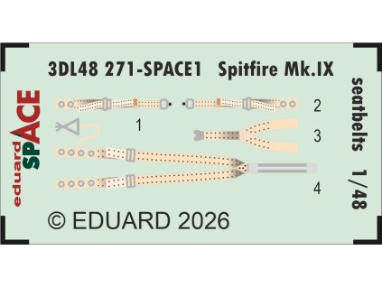 3DL48271 SPACE REKL Spitfire Mk.IX seatbelts 1 48 rev0