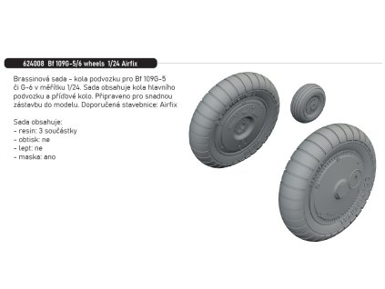 624008 Bf 109G 5 6 wheels 1 24 Airfix