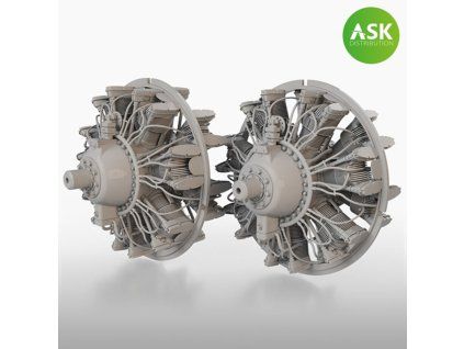 1/48 B-25 Mitchell - 2 pc. Engines Wright R-2600 for HK Model