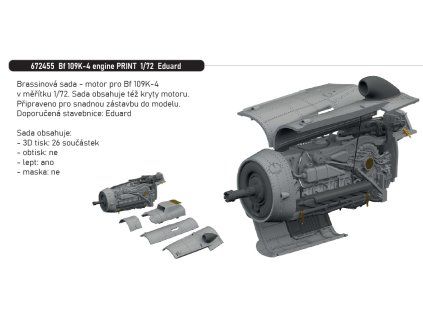 672455 Bf 109K 4 engine PRINT 1 72 Eduard