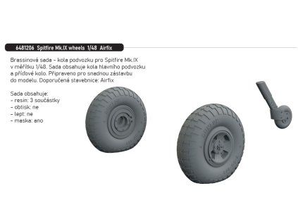 6481206 Spitfire Mk.IX wheels 1 48 Airfix