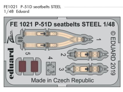 FE1021 P 51D seatbelts STEEL 1 48 Eduard