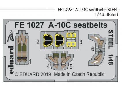 FE1027 A 10C seatbelts STEEL 1 48 Italeri