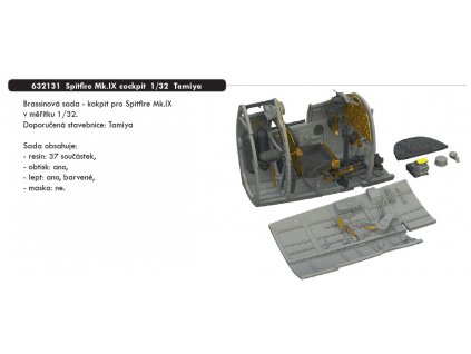632131 Spitfire Mk.IX cockpit 1 32 Tamiya