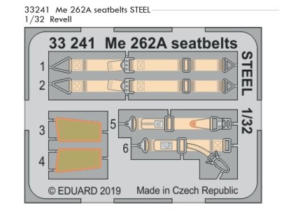 33241 Me 262A seatbelts STEEL 1 32