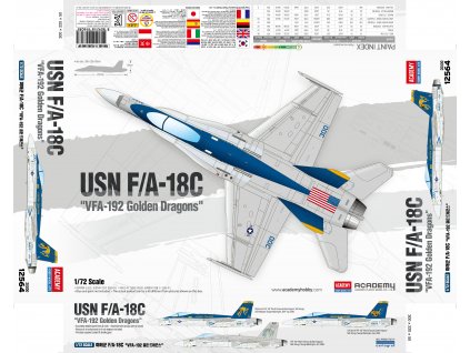 Model Kit letadlo 12564 USN F A 18C VFA 192 Golden Dragons 1 72 a105830124 10374