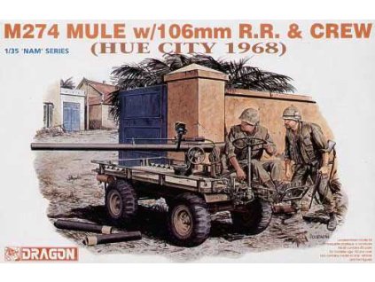 Model Kit figurky 3315 - M274 MULE w/106mm R.R. & CREW (HUE CITY 1968) (1:35)
