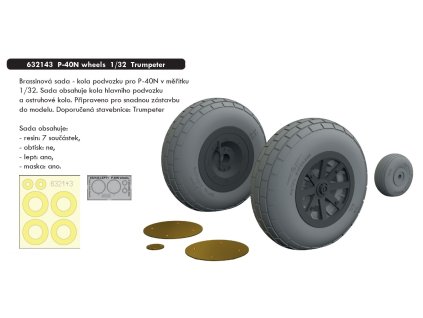 632143 P 40N wheels 1 32 Trumpeter