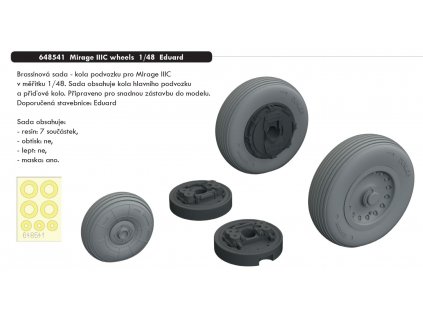 648541 Mirage IIIC wheels 1 48 Eduard