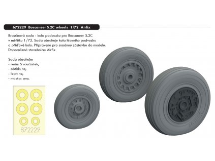 672229 Buccaneer S.2C wheels 1 72 Airfix