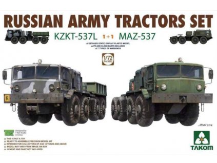 5003 Russian Army Tractors Set KZKT 537L 1+1 MAZ 537