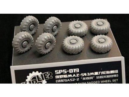 SPS 019 RUSSIAN MAZ 543M Sagged Wheel Set (For Russian Long Range Rocket Launcher 9A52 2 Smerch Model Kit,ETC.)