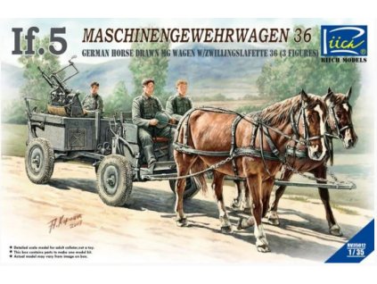 RV35012 IF.5 Maschinengewehrwagen 36 German horse drawn MG Wagen with Zwillingslafette 36 (3 figures)