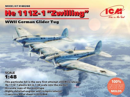 ICM 48260 1 48 He 111Z 1 'Zwilling' German WWII Glider Tug