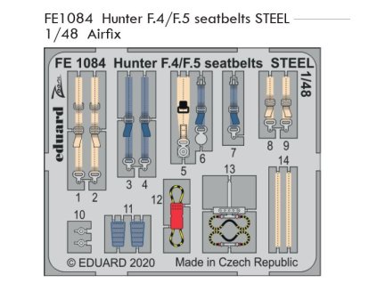 FE1084 Hunter F.4 F.5 seatbelts STEEL 1 48 Airfix