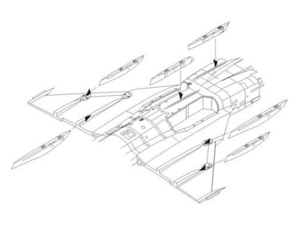 1/48 JAS-39C Gripen Correction wing racks (KITTYH)