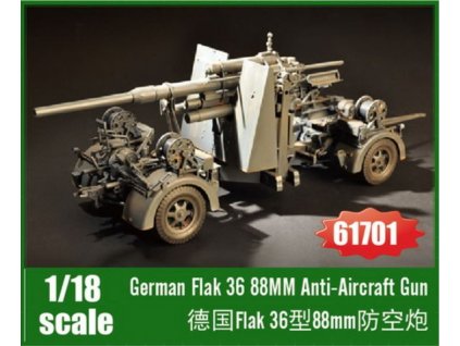 61701 German Flak 36 88mm Anti Aircraft Gun 1 18