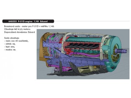 648555 P 51D engine 1 48 Eduard