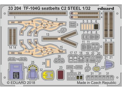 33204 TF 104G seatbelts C2 STEEL 1 32 Italeri