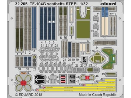 33205 TF 104G seatbelts MB STEEL 1 32 Italeri
