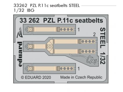 1 32 33262 PZL P.11c seatbelts STEEL IBG