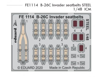 1 48 FE1114 B 26C Invader seatbelts STEEL ICM