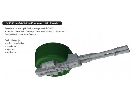 648586 Mi 24VP GSh 23 cannon 1 48 Zvezda