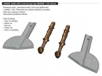 648589 Spitfire Mk.I undercarriage legs BRONZE 1 48 Eduard