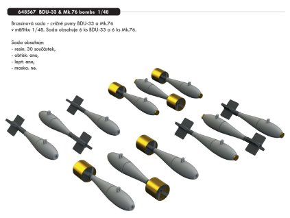 648567 BDU 33 & Mk.76 bombs 1 48