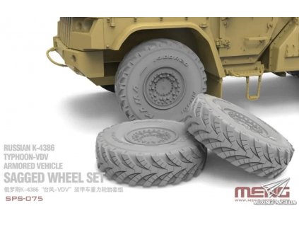 SPS 075 Sagged Wheel Set for Russian K 4386 Typhoon VDV Armored Vehicle